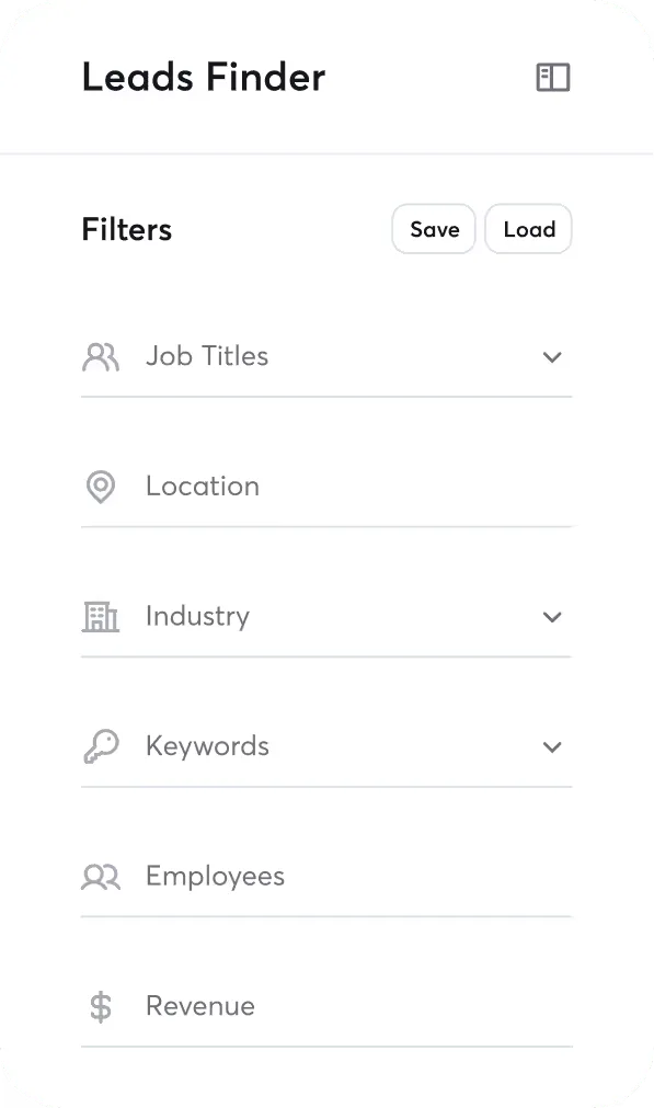 Lead Finder filters