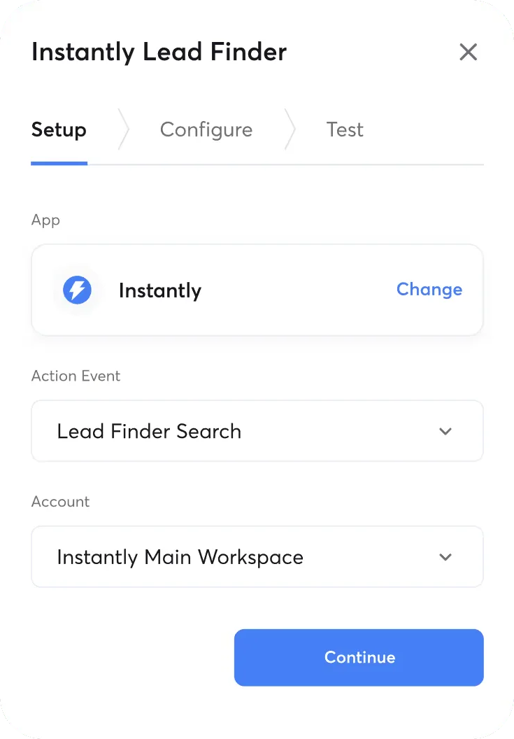 Instantly Lead Finder search